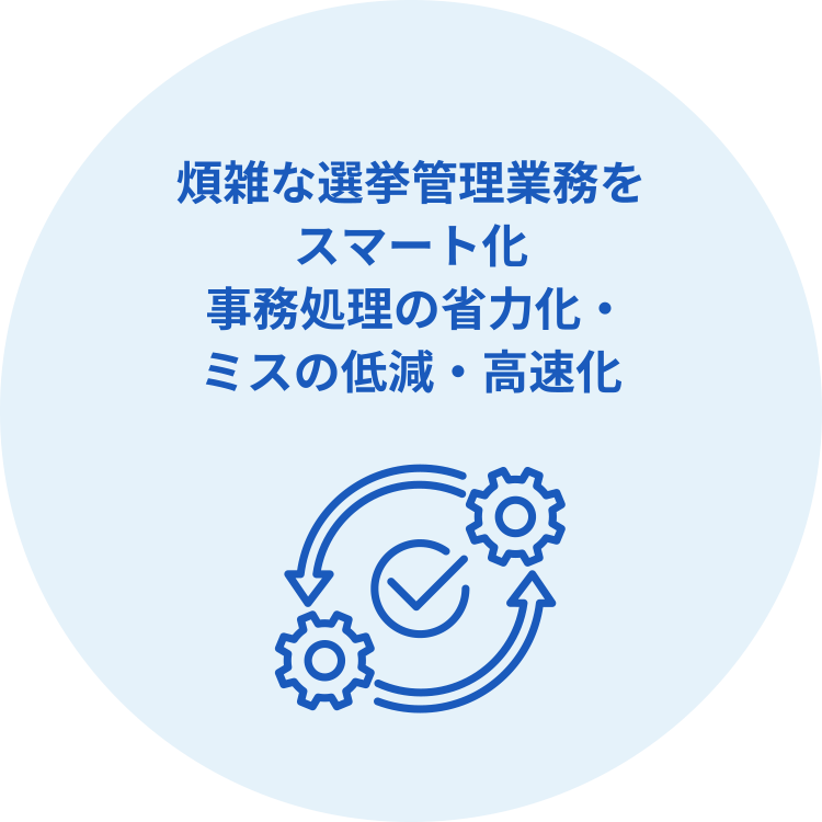 煩雑な選挙管理業務をスマート化事務処理の省力化・ミスの低減・高速化